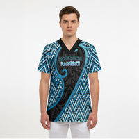 Custom Aotearoa Atua Ranginui Scrub Top Maori Sky Father Koru Patterns DT05 - Polynesian Pride