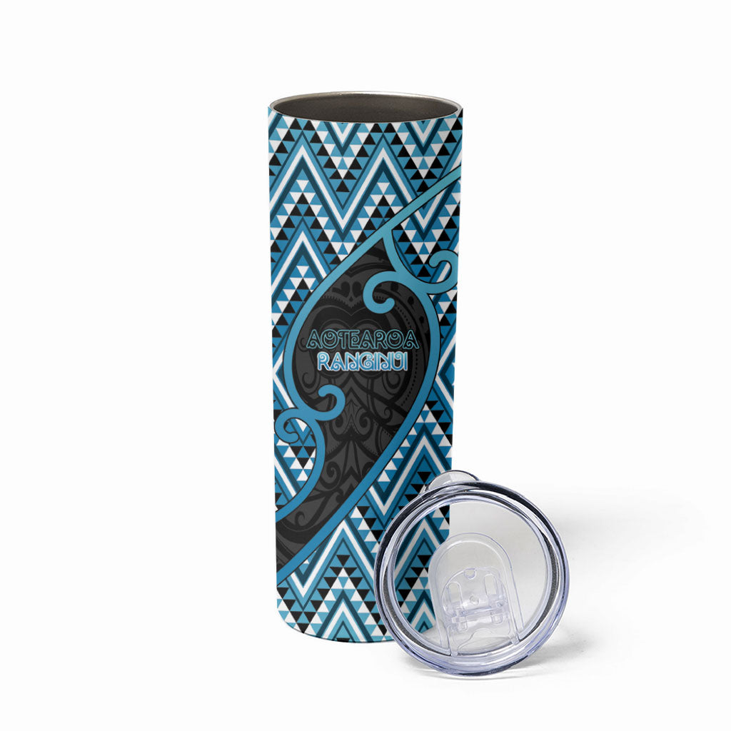 Custom Aotearoa Atua Ranginui Skinny Tumbler Maori Sky Father Koru Patterns DT05 - Polynesian Pride