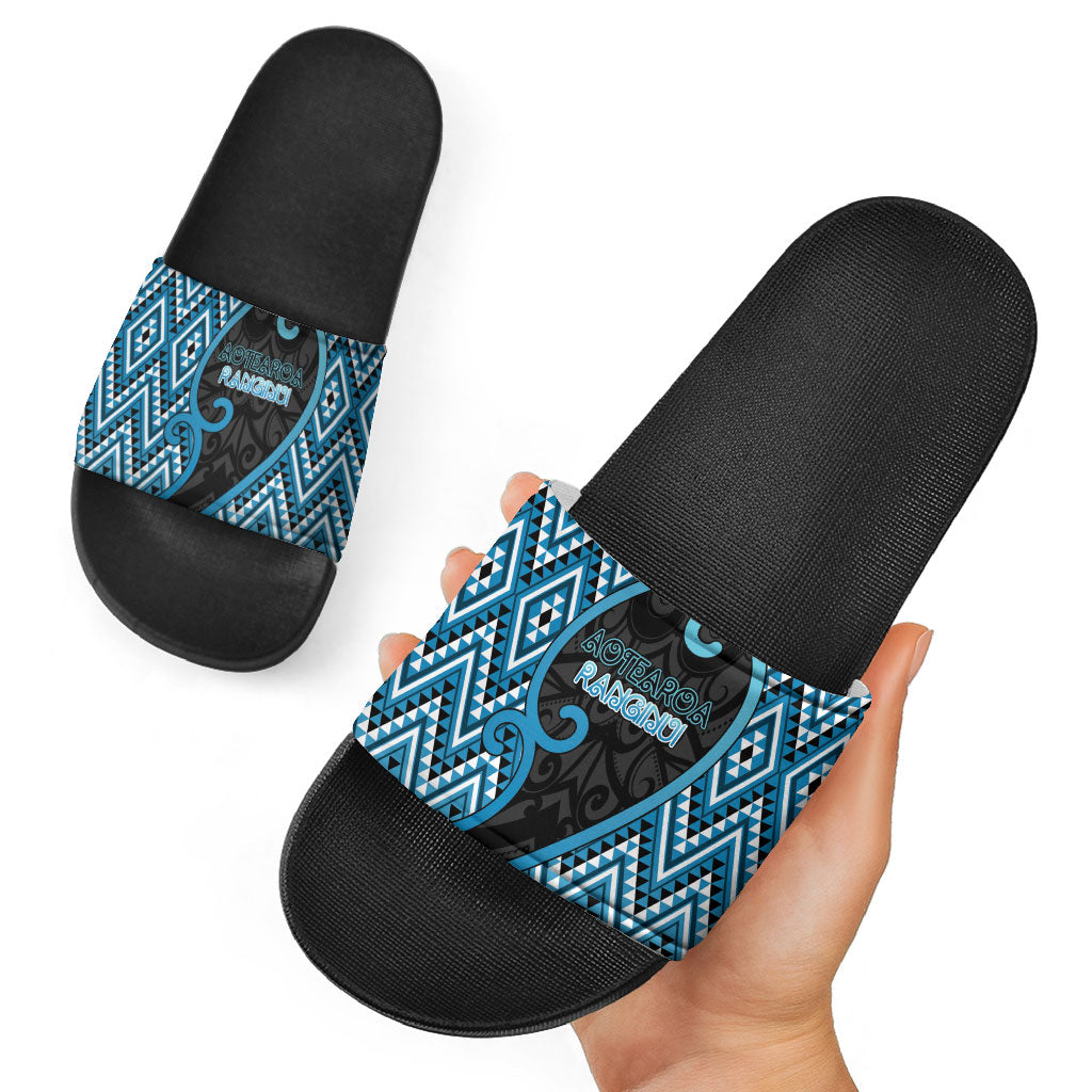 Aotearoa Atua Ranginui Slide Sandals Maori Sky Father Koru Patterns DT05 - Polynesian Pride