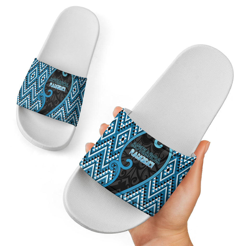 Aotearoa Atua Ranginui Slide Sandals Maori Sky Father Koru Patterns DT05 - Polynesian Pride