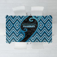 Aotearoa Atua Ranginui Tablecloth Maori Sky Father Koru Patterns DT05 Blue - Polynesian Pride