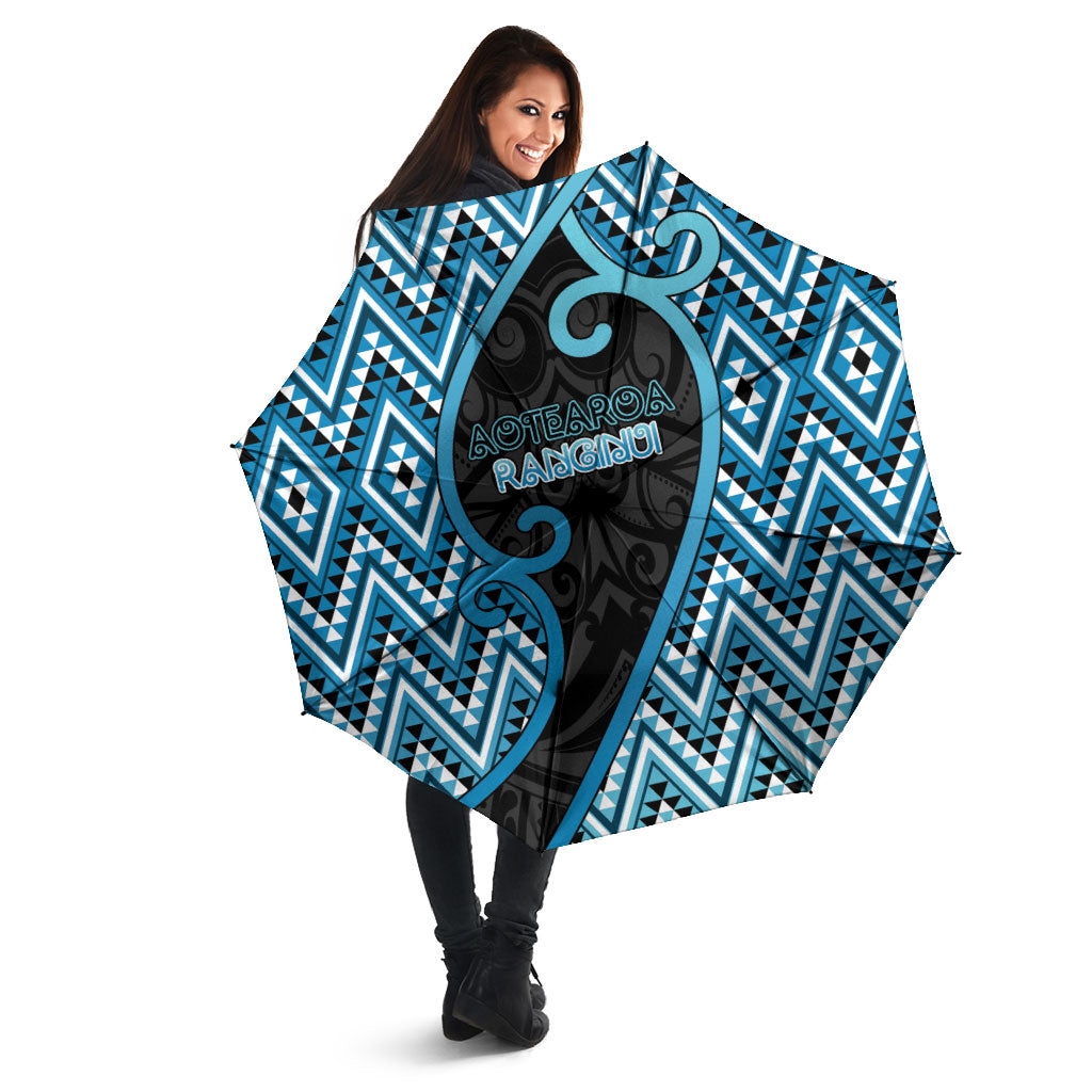 Aotearoa Atua Ranginui Umbrella Maori Sky Father Koru Patterns DT05 - Polynesian Pride