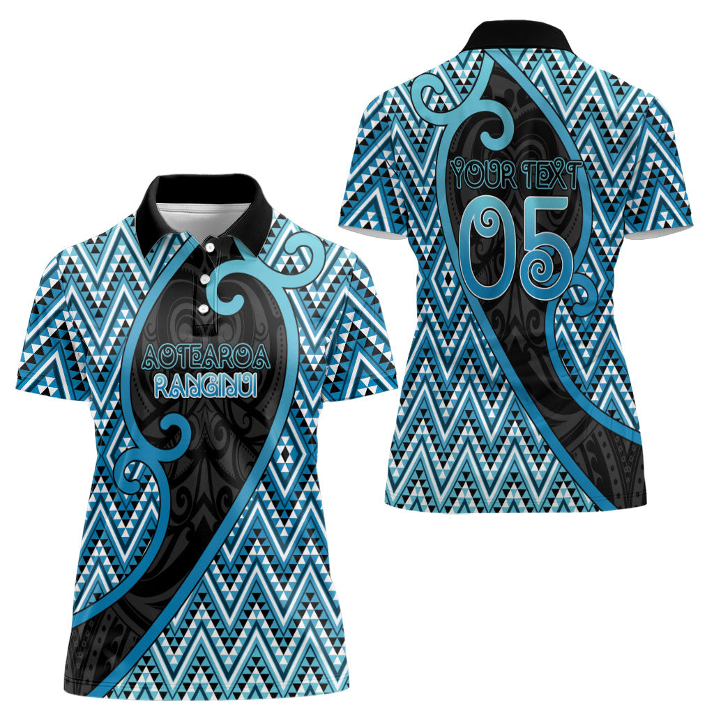 Custom Aotearoa Atua Ranginui Women Polo Shirt Maori Sky Father Koru Patterns DT05 - Polynesian Pride