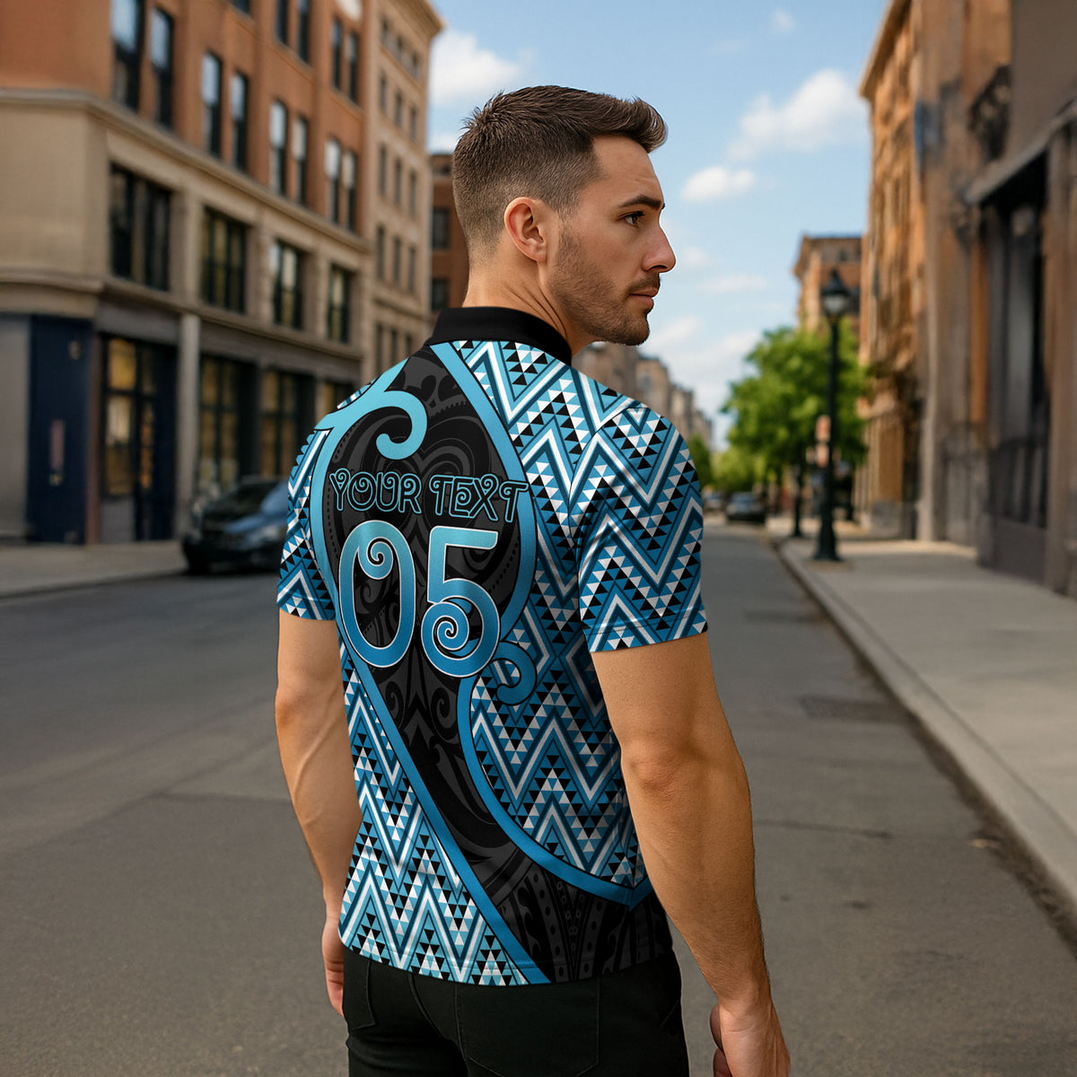 Custom Aotearoa Atua Ranginui Zipper Polo Shirt Maori Sky Father Koru Patterns DT05 - Polynesian Pride