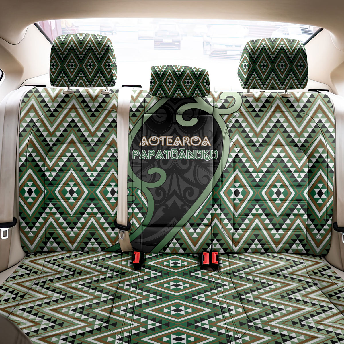 Aotearoa Atua Papatuanuku Back Car Seat Cover Earth Mother Father Koru Patterns DT05 - Polynesian Pride