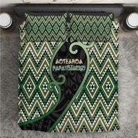 Aotearoa Atua Papatuanuku Bedding Set Earth Mother Father Koru Patterns DT05 Green - Polynesian Pride
