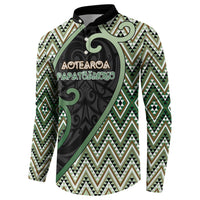 Custom Aotearoa Atua Papatuanuku Button Sweatshirt Earth Mother Father Koru Patterns DT05 - Polynesian Pride