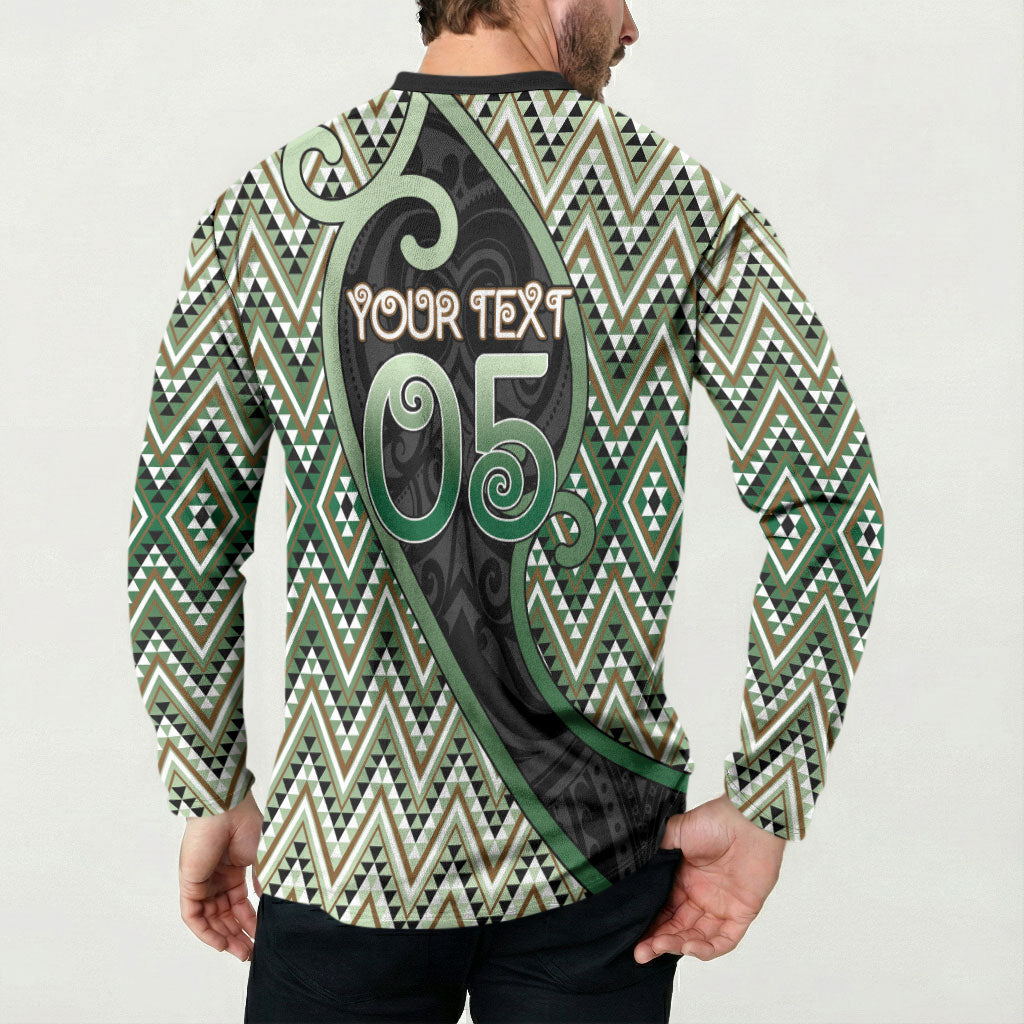 Custom Aotearoa Atua Papatuanuku Button Sweatshirt Earth Mother Father Koru Patterns DT05 - Polynesian Pride