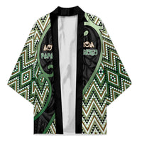 Custom Aotearoa Atua Papatuanuku Kimono Earth Mother Father Koru Patterns DT05 Unisex Green - Polynesian Pride