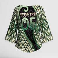 Custom Aotearoa Atua Papatuanuku Kimono Sleeve Blouse Earth Mother Father Koru Patterns DT05 - Polynesian Pride