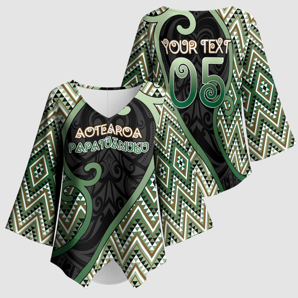 Custom Aotearoa Atua Papatuanuku Kimono Sleeve Blouse Earth Mother Father Koru Patterns DT05 - Polynesian Pride