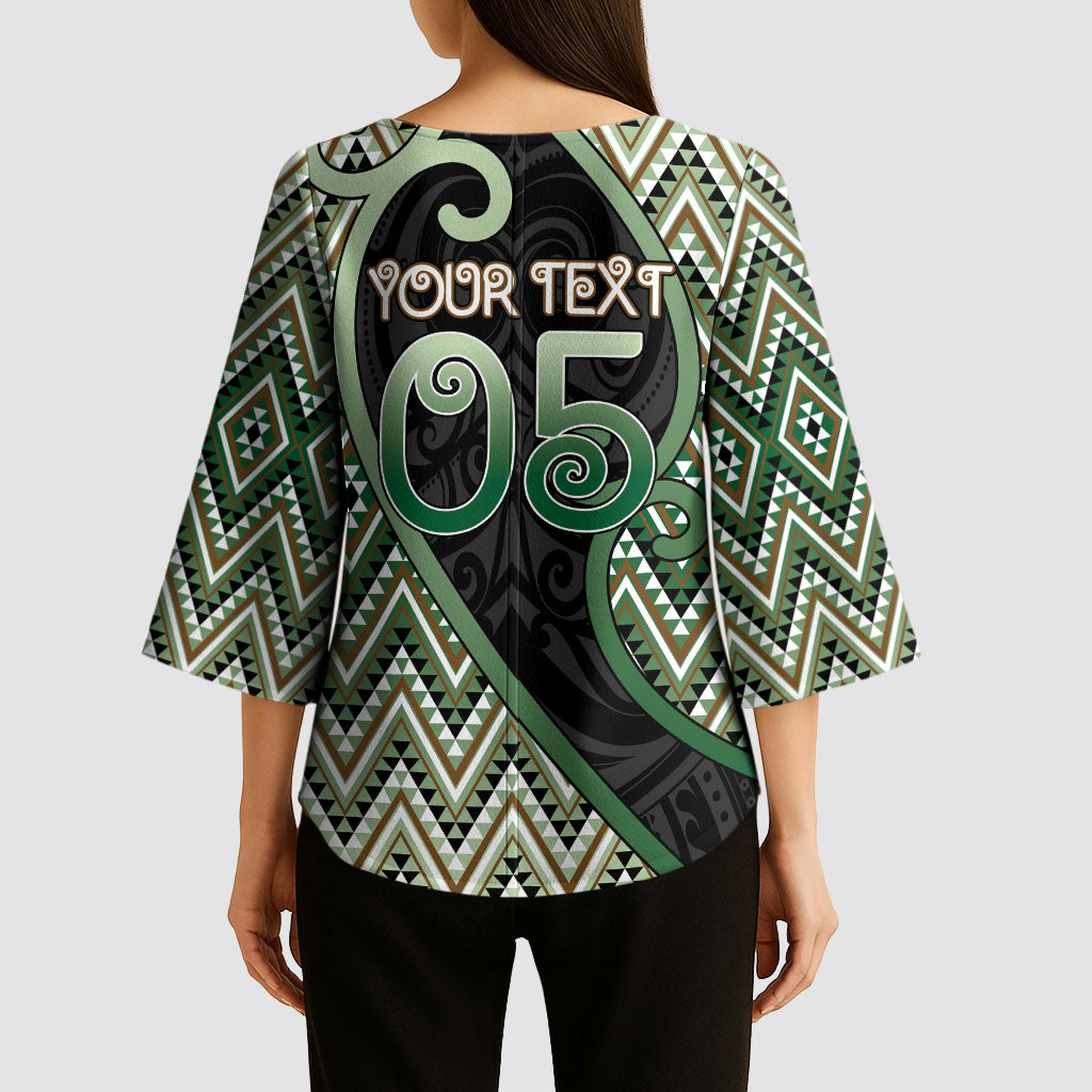 Custom Aotearoa Atua Papatuanuku Kimono Sleeve Blouse Earth Mother Father Koru Patterns DT05 - Polynesian Pride
