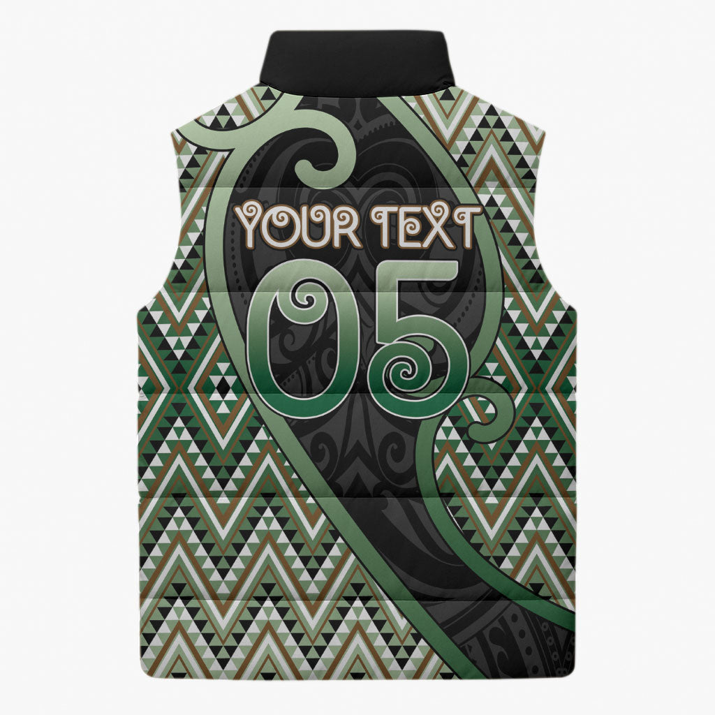 Custom Aotearoa Atua Papatuanuku Sleeveless Puffer Jacket Earth Mother Father Koru Patterns DT05 - Polynesian Pride