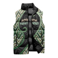 Custom Aotearoa Atua Papatuanuku Sleeveless Puffer Jacket Earth Mother Father Koru Patterns DT05 - Polynesian Pride