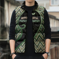 Custom Aotearoa Atua Papatuanuku Sleeveless Puffer Jacket Earth Mother Father Koru Patterns DT05 - Polynesian Pride