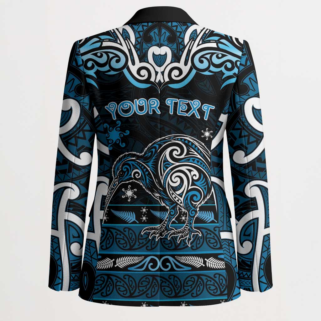 Personalised Ngati Kahungunu Aotearoa Meri Kirihimete Blazer Maori Kiwi Bird Silver Fern Koru Pattern DT05 - Polynesian Pride