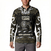 Personalised Waikato Tainui Aotearoa Meri Kirihimete Button Sweatshirt Maori Kiwi Bird Silver Fern Koru Pattern DT05 - Polynesian Pride