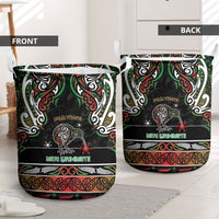 Ngai Tuhoe Aotearoa Meri Kirihimete Laundry Basket Maori Kiwi Bird Silver Fern Koru Pattern DT05 - Polynesian Pride