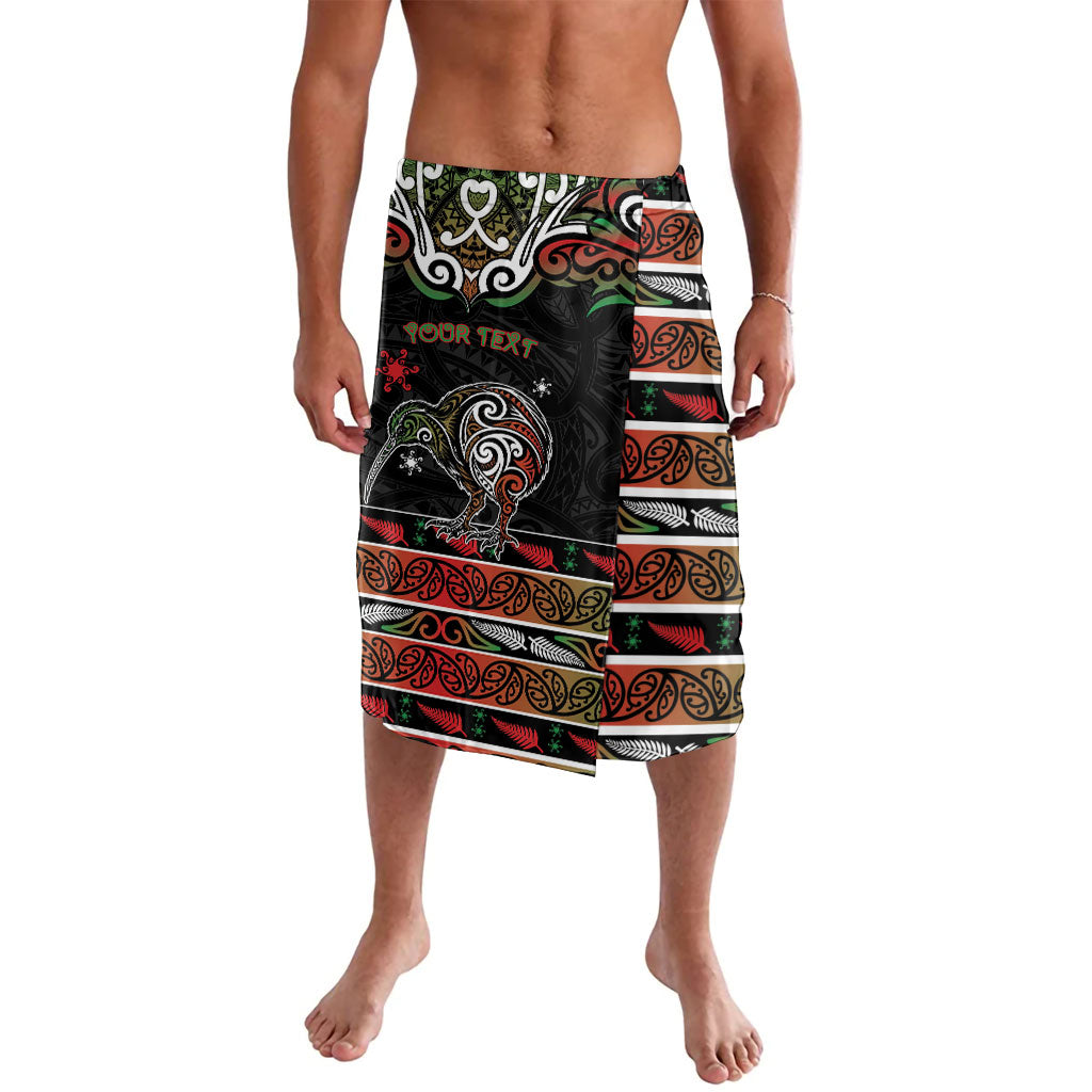 Personalised Ngai Tuhoe Aotearoa Meri Kirihimete Lavalava Maori Kiwi Bird Silver Fern Koru Pattern DT05 Multicolor - Polynesian Pride