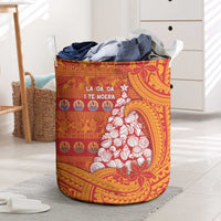 French Polynesia Christmas Laundry Basket Seashell Xmas Tree Tribal Waves DT05 Orange - Polynesian Pride