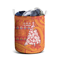 French Polynesia Christmas Laundry Basket Seashell Xmas Tree Tribal Waves DT05 - Polynesian Pride