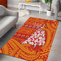 French Polynesia Christmas Area Rug Seashell Xmas Tree Tribal Waves DT05 - Polynesian Pride