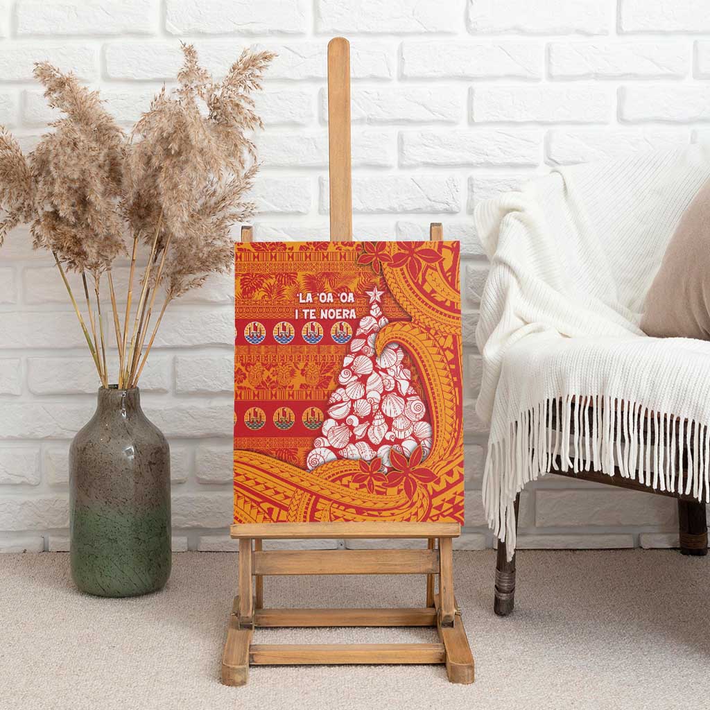 French Polynesia Christmas Canvas Wall Art Seashell Xmas Tree Tribal Waves DT05 - Polynesian Pride