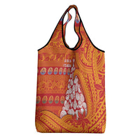 French Polynesia Christmas Grocery Bag Seashell Xmas Tree Tribal Waves DT05 - Polynesian Pride
