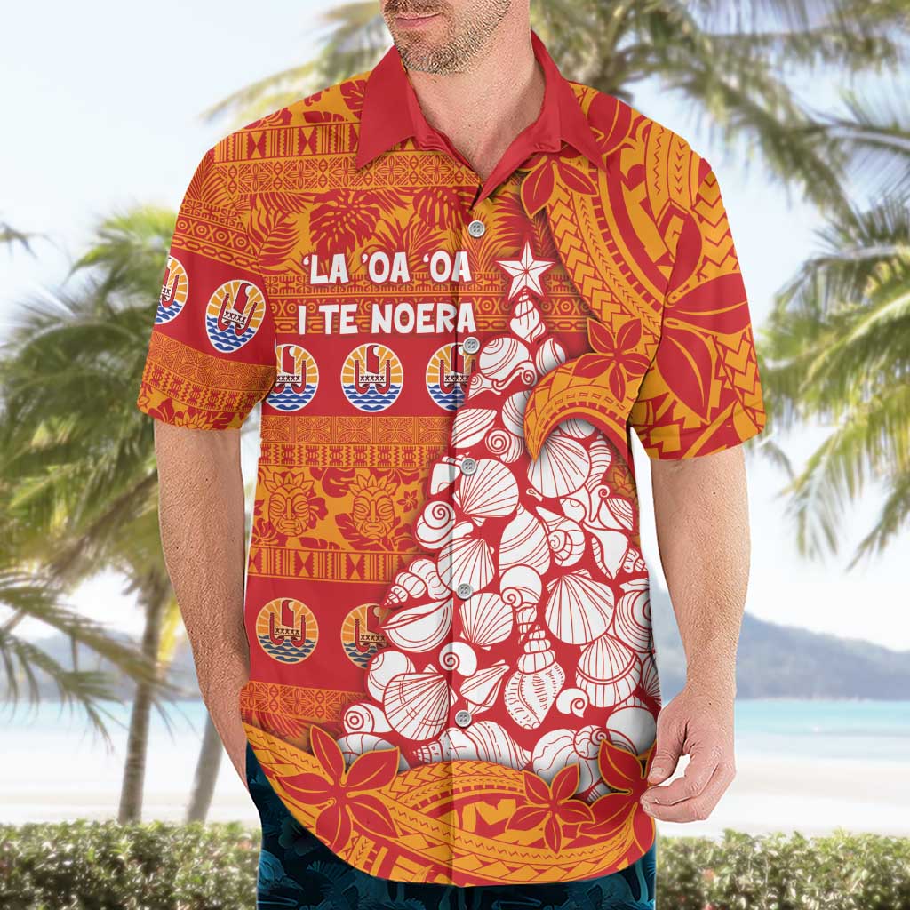 French Polynesia Christmas Hawaiian Shirt Seashell Xmas Tree Tribal Waves DT05 - Polynesian Pride