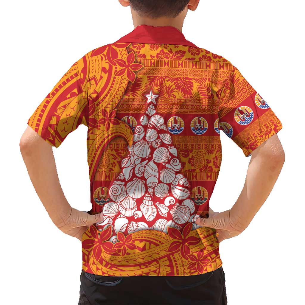French Polynesia Christmas Hawaiian Shirt Seashell Xmas Tree Tribal Waves DT05 - Polynesian Pride