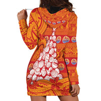 French Polynesia Christmas Hoodie Dress Seashell Xmas Tree Tribal Waves DT05 - Polynesian Pride