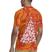 French Polynesia Christmas Rugby Jersey Seashell Xmas Tree Tribal Waves DT05 - Polynesian Pride