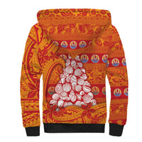 French Polynesia Christmas Sherpa Hoodie Seashell Xmas Tree Tribal Waves DT05 - Polynesian Pride