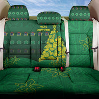 Cook Islands Christmas Back Car Seat Cover Seashell Xmas Tree Tribal Waves DT05 One Size Green - Polynesian Pride