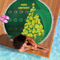 Cook Islands Christmas Beach Blanket Seashell Xmas Tree Tribal Waves DT05 - Polynesian Pride