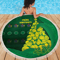 Cook Islands Christmas Beach Blanket Seashell Xmas Tree Tribal Waves DT05 - Polynesian Pride