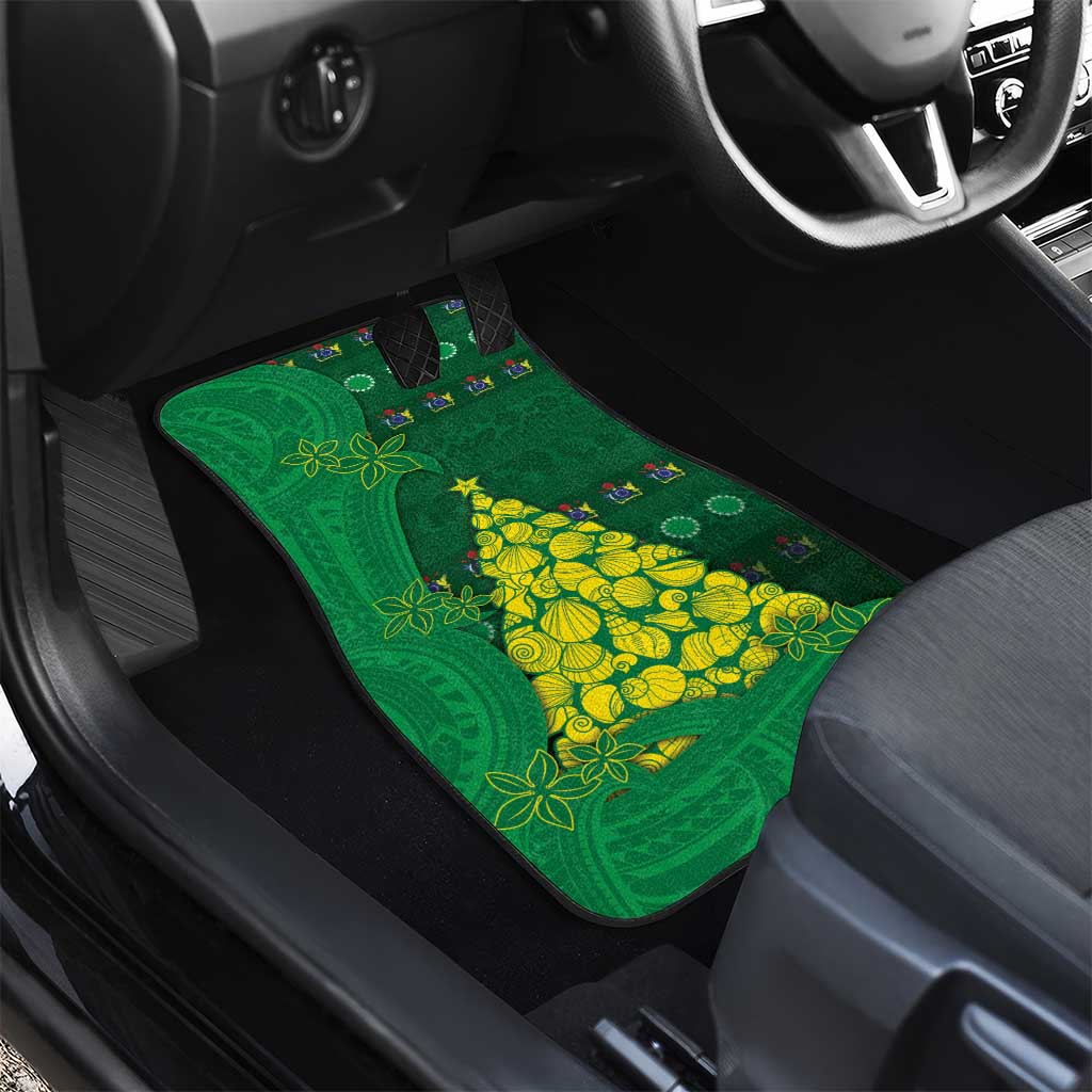 Cook Islands Christmas Car Mats Seashell Xmas Tree Tribal Waves DT05 - Polynesian Pride
