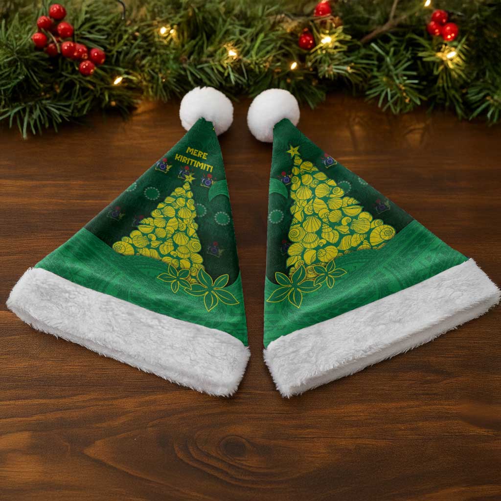 Cook Islands Christmas Santa Hat Seashell Xmas Tree Tribal Waves DT05 - Polynesian Pride