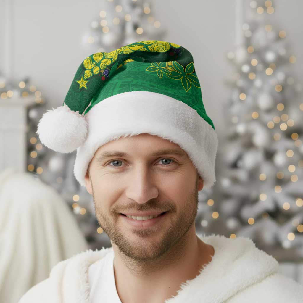 Cook Islands Christmas Santa Hat Seashell Xmas Tree Tribal Waves DT05 - Polynesian Pride