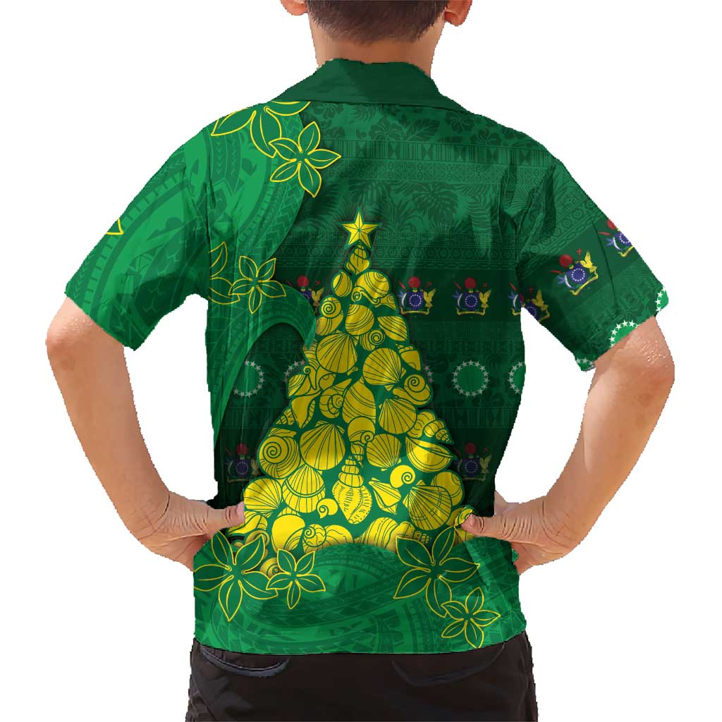 Cook Islands Christmas Hawaiian Shirt Seashell Xmas Tree Tribal Waves DT05 - Polynesian Pride