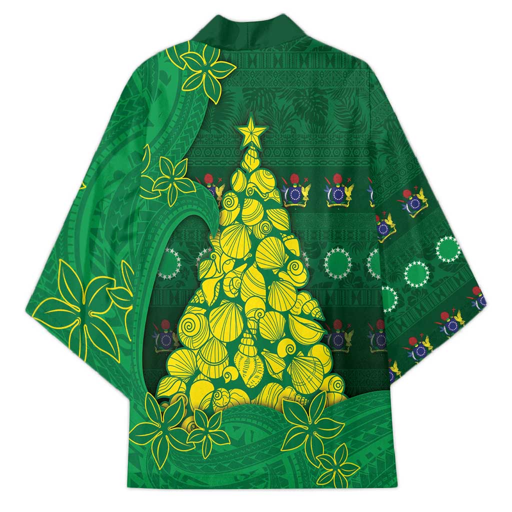 Cook Islands Christmas Kimono Seashell Xmas Tree Tribal Waves DT05 - Polynesian Pride