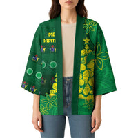 Cook Islands Christmas Kimono Seashell Xmas Tree Tribal Waves DT05 - Polynesian Pride