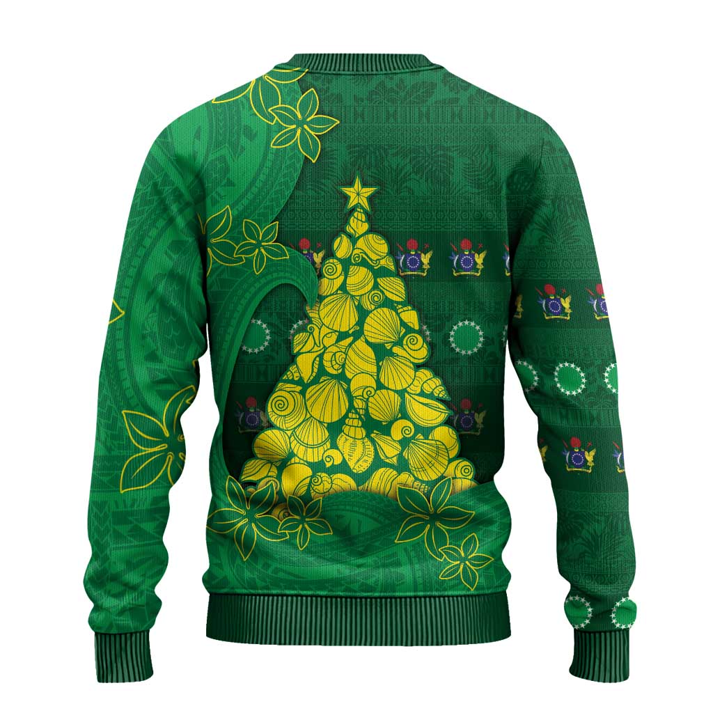 Cook Islands Christmas Ugly Christmas Sweater Seashell Xmas Tree Tribal Waves DT05 - Polynesian Pride
