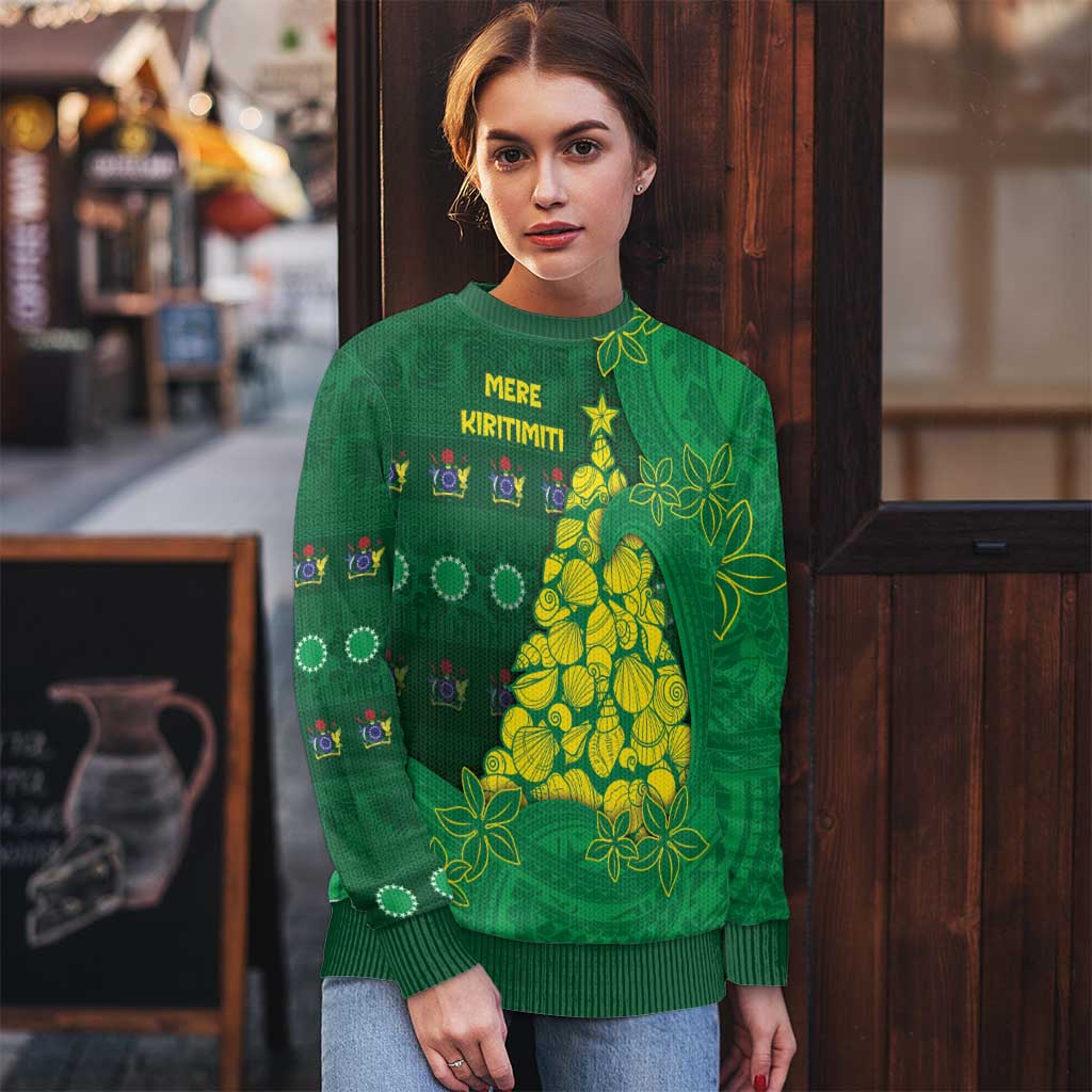Cook Islands Christmas Ugly Christmas Sweater Seashell Xmas Tree Tribal Waves DT05 - Polynesian Pride