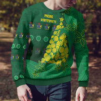 Cook Islands Christmas Ugly Christmas Sweater Seashell Xmas Tree Tribal Waves DT05 - Polynesian Pride
