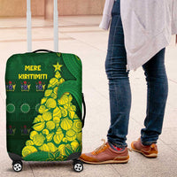 Cook Islands Christmas Luggage Cover Seashell Xmas Tree Tribal Waves DT05 Green - Polynesian Pride