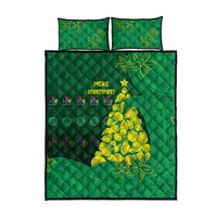Cook Islands Christmas Quilt Bed Set Seashell Xmas Tree Tribal Waves DT05 - Polynesian Pride