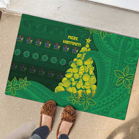 Cook Islands Christmas Rubber Doormat Seashell Xmas Tree Tribal Waves DT05 - Polynesian Pride