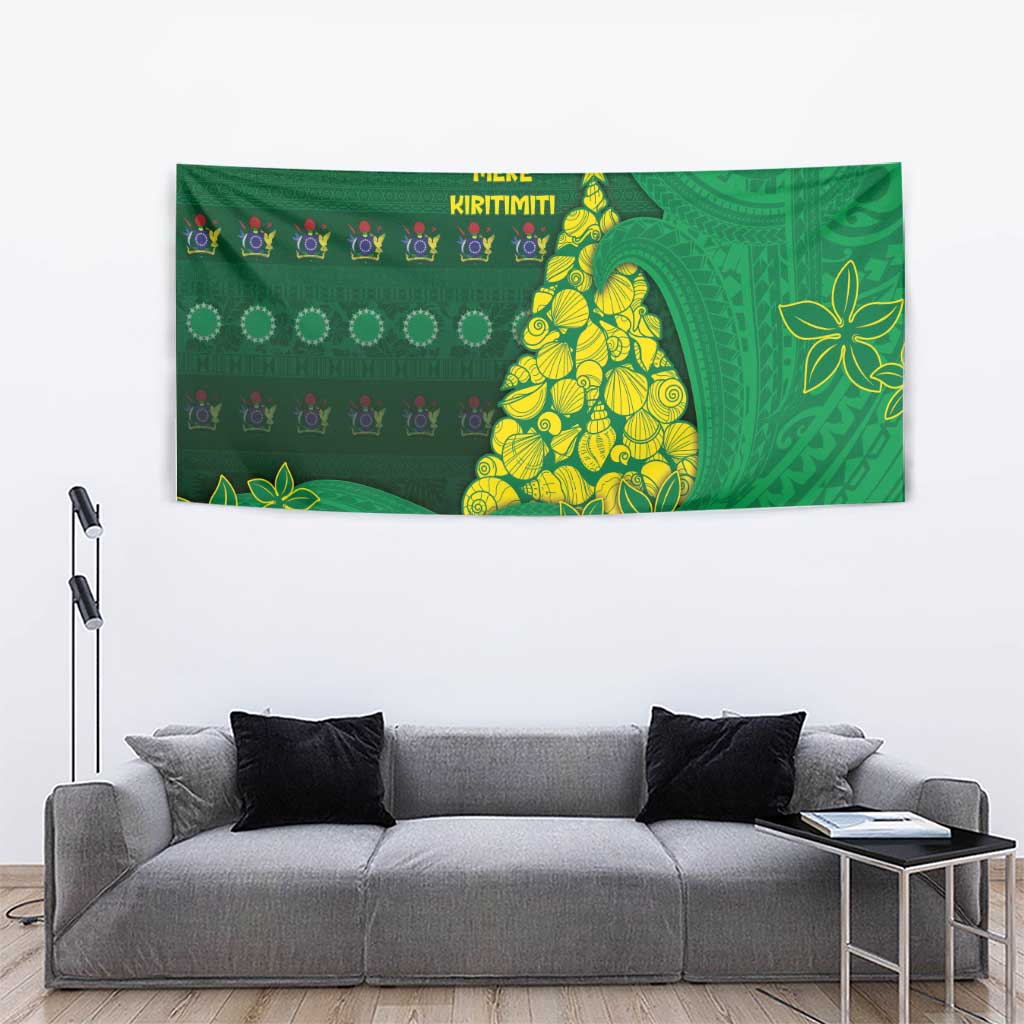 Cook Islands Christmas Tapestry Seashell Xmas Tree Tribal Waves DT05 - Polynesian Pride