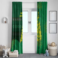 Cook Islands Christmas Window Curtain Seashell Xmas Tree Tribal Waves DT05 - Polynesian Pride